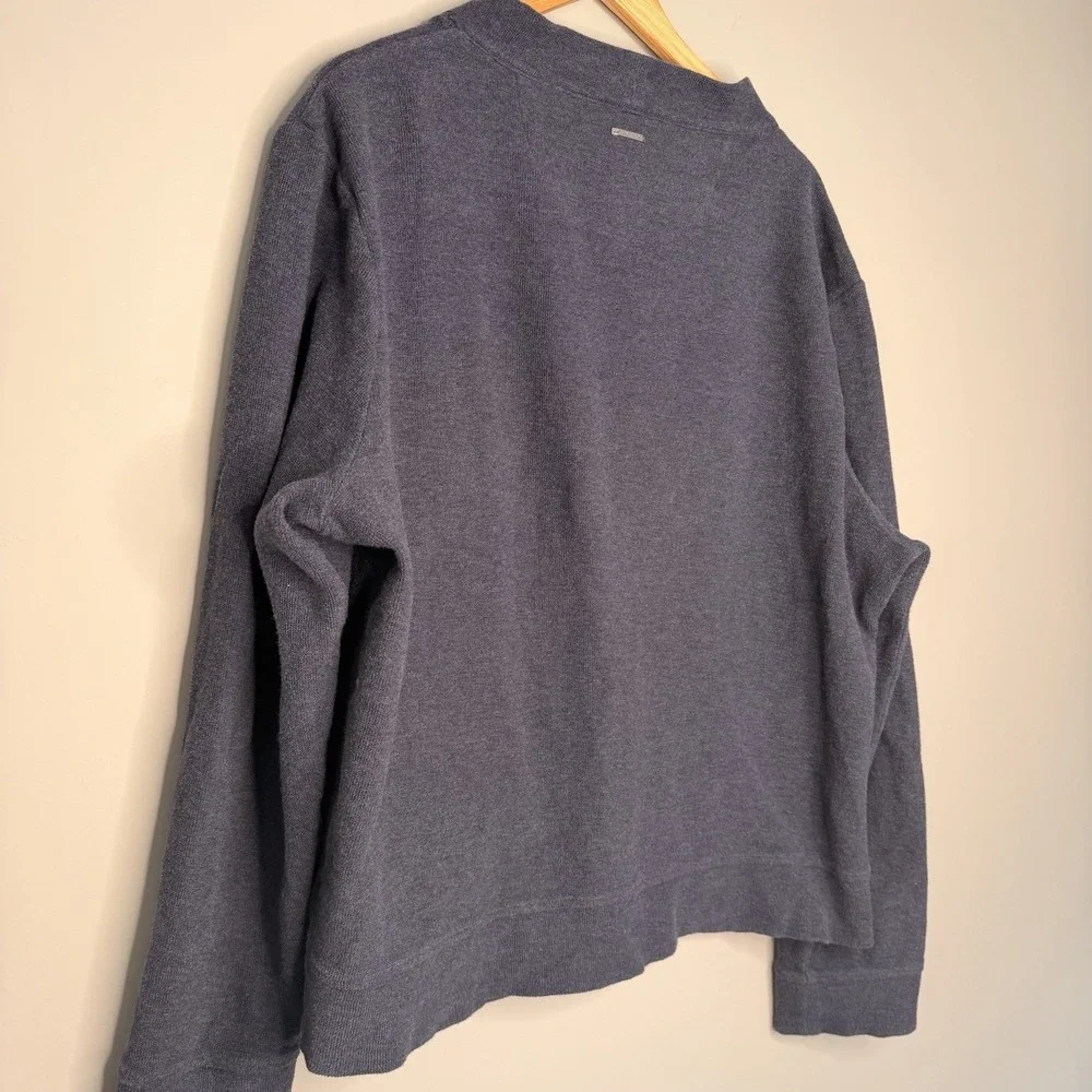 Michael Kors button front Patch Pockets cardigan sweater Navy cotton blend SZ-XL